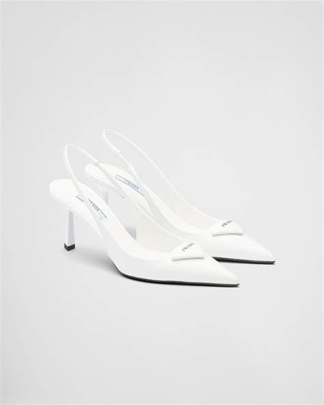 prada white slingback heels|Prada slingback pointed toe pumps.